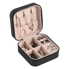Portable Travel Mini Jewelry Box Leather Jewelery Ring Organizer Case Storage Gift Box Girls Women