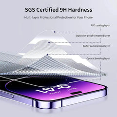 Tempered Glass for iPhone 14 Pro 15 16 17 13 12 11 pro max screen protector for iphone 15 pro mica for iphone 13 14 pro glass