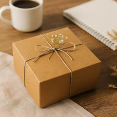 10 Pack Kraft Gift Boxes 8x8x4 Inches with Lids, Tags & Jute Twine for Wedding Favors, Bridesmaid Proposals, Cupcakes, Crafting