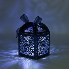 100Pcs 2x2x2.75in Navy Gift Boxes with Ribbons for Wedding Party Favors Candy Treats