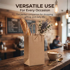 15×8×21cm Disposable Kraft Paper Bags, Snack Food Packaging Bags, Bakery Dessert Packing Pouch, Wedding Favor Gift Bags,