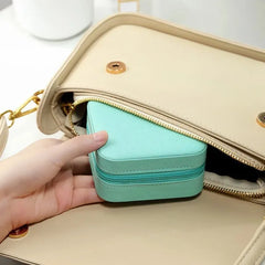 Portable Travel Mini Jewelry Box Leather Jewelery Ring Organizer Case Storage Gift Box Girls Women