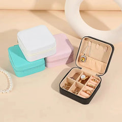 Portable Travel Mini Jewelry Box Leather Jewelery Ring Organizer Case Storage Gift Box Girls Women