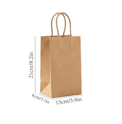 15×8×21cm Disposable Kraft Paper Bags, Snack Food Packaging Bags, Bakery Dessert Packing Pouch, Wedding Favor Gift Bags,