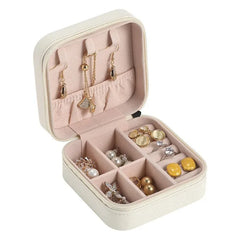 Portable Travel Mini Jewelry Box Leather Jewelery Ring Organizer Case Storage Gift Box Girls Women