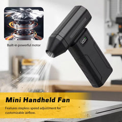 130000RPM High Speed Turbo Jet Fan Rechargeable Electric Air Duster Compressed Air Blower Screen Display for Dust Snow Cleaning