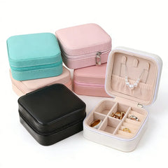 Portable Travel Mini Jewelry Box Leather Jewelery Ring Organizer Case Storage Gift Box Girls Women
