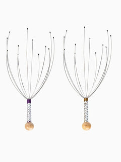1PC Octopus Head Massager Stainless Steel Engraved Head Relaxer Brain Massage Claw Scalp Scratcher Itch Reliever Random Color