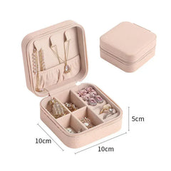 Portable Travel Mini Jewelry Box Leather Jewelery Ring Organizer Case Storage Gift Box Girls Women