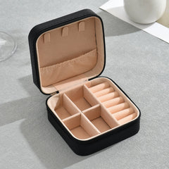 Portable Travel Mini Jewelry Box Leather Jewelery Ring Organizer Case Storage Gift Box Girls Women