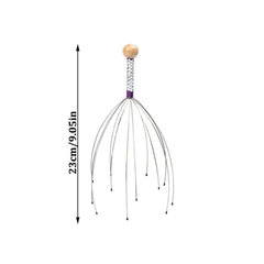 1PC Octopus Head Massager Stainless Steel Engraved Head Relaxer Brain Massage Claw Scalp Scratcher Itch Reliever Random Color