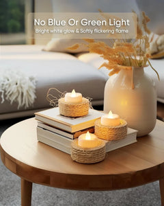 24-Pack Flameless LED Tealights, 200 Hours Long-Lasting, Realistic Flicker, 1.5'' x 1.25'' for Halloween Christmas Wedding