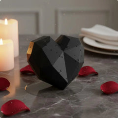 Heart Shaped Gift Box Waterproof Plastic Flower Box Faceted Design Flower Container Recyclable for Partners, Anniversary