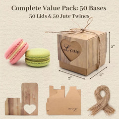 Small Gift Boxes 2x2x2 Inches 50 Pack for Party Favors, Wedding, Baby Shower, Birthday Decorations